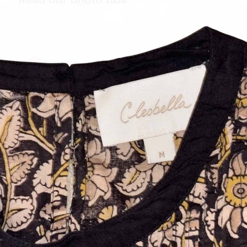 Anthropologie Cleobella Rafia Blouse Women’s Sz M Balloon Sleeves Peasant Boho - Picture 13 of 15